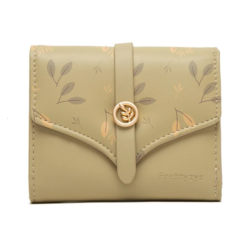 Womens Flower Print Wallet TriFold Clutch Purse with Coin Pocket Card Slots Simple Printed Clasp Closure 251029