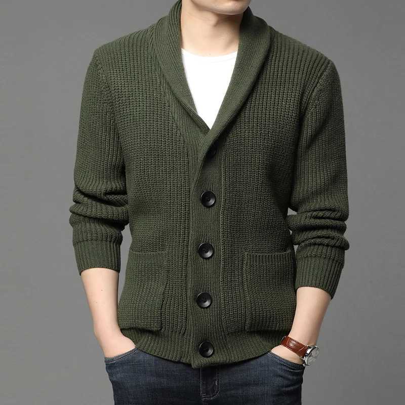 2021 High End Wool Designer Thick New Korean Autum Winter Brand Fashion Cable Knit Sweater Jacket Men Casual Coats Mens Clothing J251029