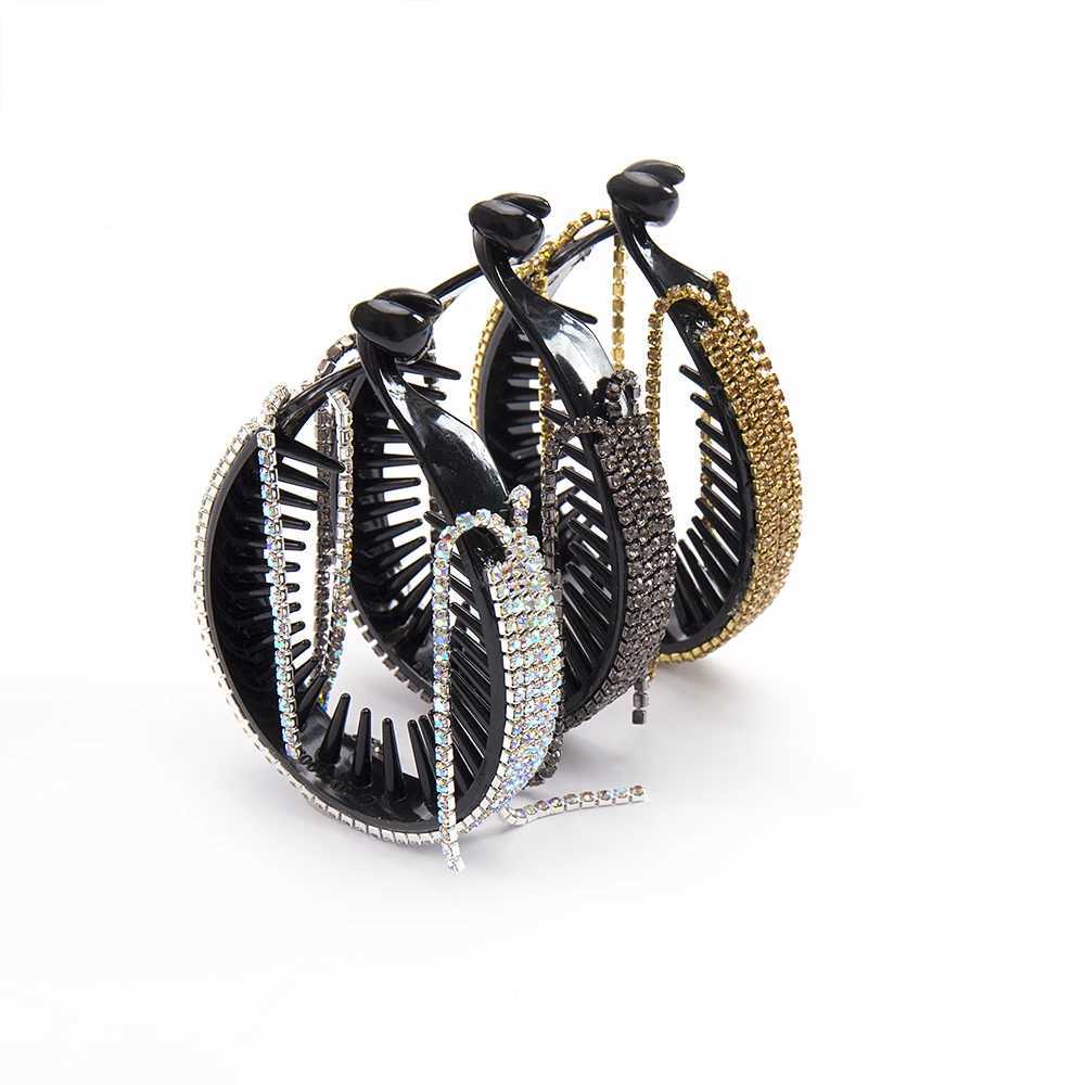 FORWOT Women Elegant Luxury Rhinestone Tassel Ponytail Hair Claws Hair Clips Barrettes Hairpin Headband Fashion Hair AccessoriesW251028