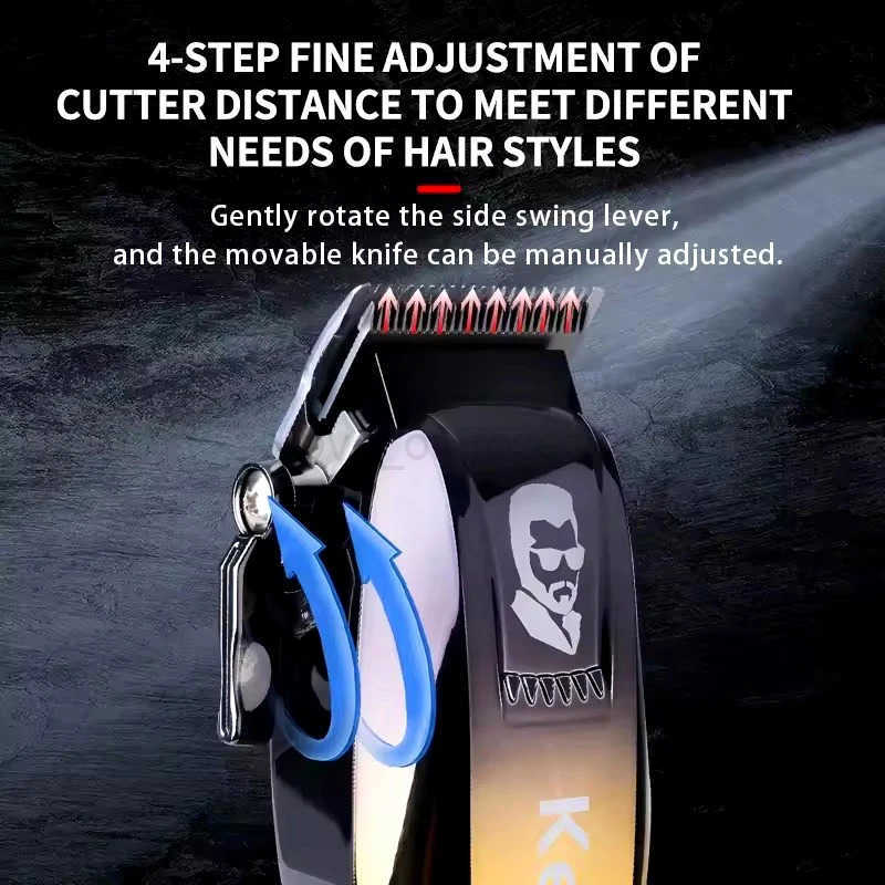 Kemei Electric Hair Trimmer for Men Professional Hair Clipper Cordless Trimmer USB Rechargeable Hair Cutting Machine KM709A Z251029