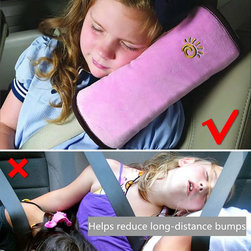 1pc Children Neck Headrest Cushion Car Seat Belts Pillow Kids Shoulder Safety Strap Protection Pads Support Car Styling Cartoon 251029