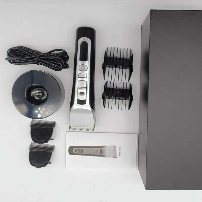 Hair Clipper USB Rechargeable Hair Trimmer Titanium Ceramic Blade LCD Professional Strong Power Salon Hair Cutting Machine Z251029
