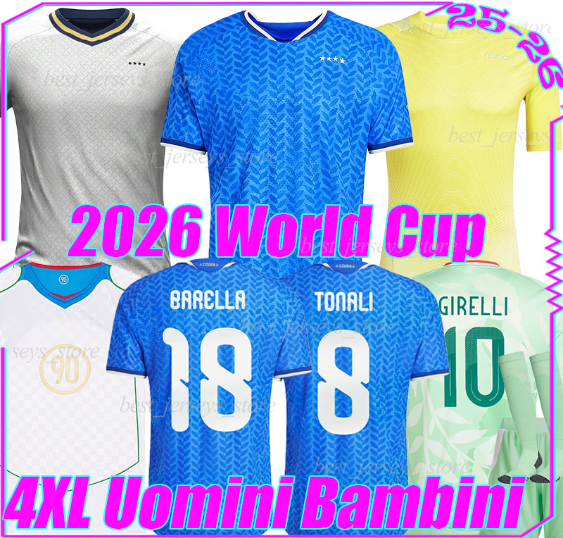 4XL 25/26 Italy soccer jerseys Italia 2026 World Cup RETEGUI RASPADORI FRATTESI CAMBIASO TONALI DI LORENZO ESPOSITO DONNARUMMA men kids kits set socks football shirt
