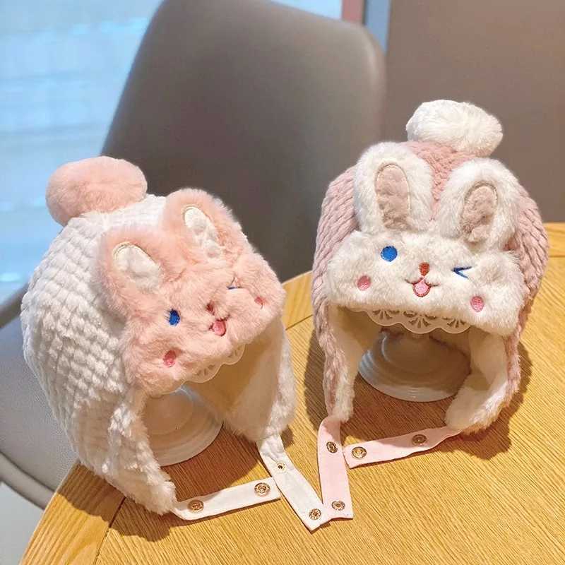Cute Rabbit Baby Earmuff Cap Winter Thicken Plush Toddler Ear Protection Hat Cartoon Warm Kids Boy Girl Beanie Caps251028