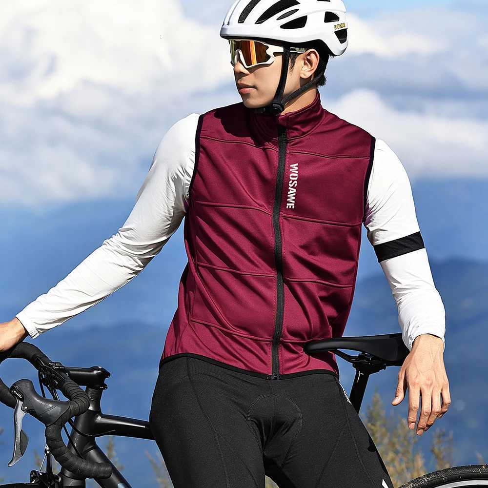 WOSAWE Cycling Vest Thermal Winter Bike Gilet Windproof Keep Warm Autumn Cycling Jacket Sleeveless No Pockets for Men Women W251029