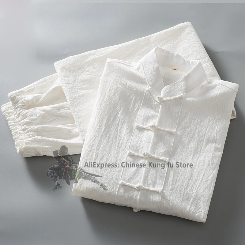 Soft Cotton Linen Longsleeves Chinese Tang Suit Casual Kung fu Tai Chi Uniform Wing Chun Jacket and Pants 251022
