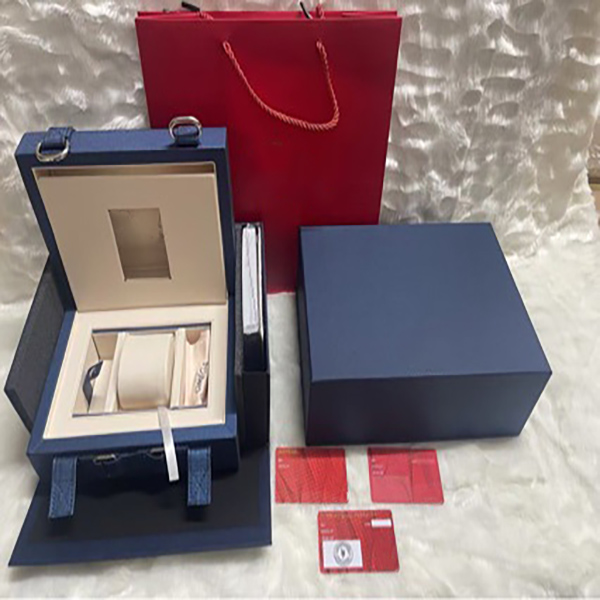 Watch Boxes Blue Wooden Box Brand Packaging Storage Display Cases With Certificate Protect Watch Luxury Design