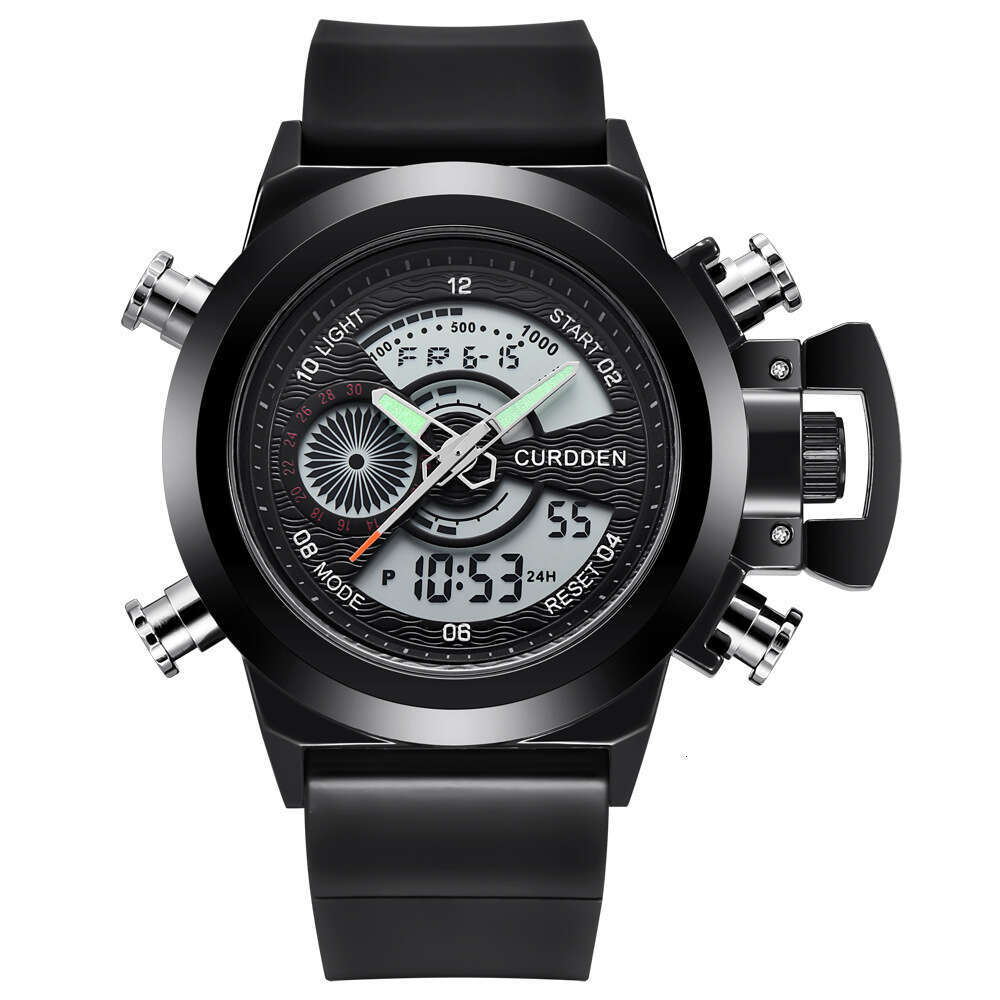 Brand New Men's Fashion Leather Strap Multifunctional Dual Display Sports Watch for Men
