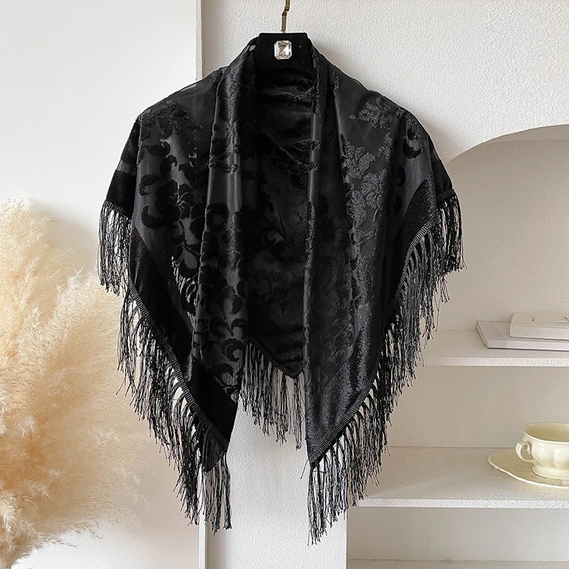 Versatile Womens Cut Flower Bufanda Gradient Silk Feel Scarf Spring and Autumn Shawl Wrapped 251013