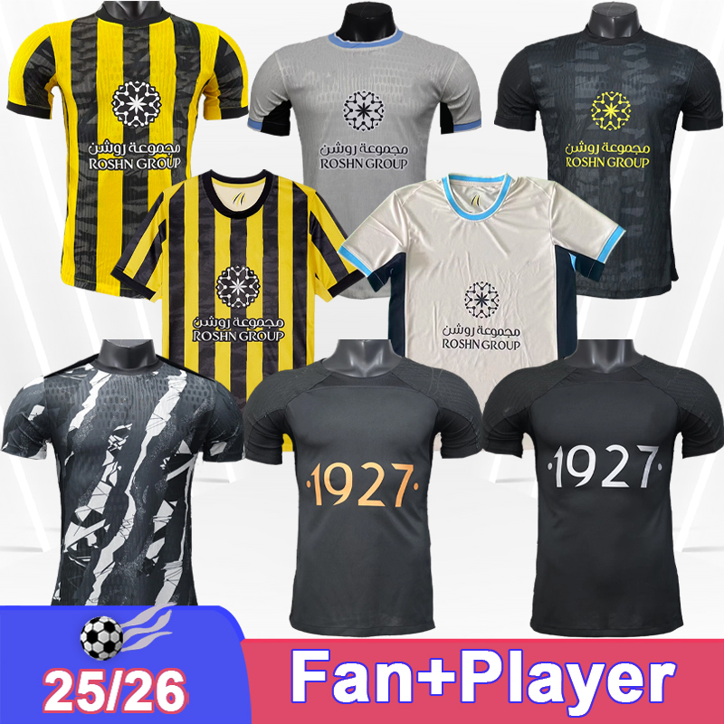 25 26 Al Ittihad Saudi Mens Player Soccer Jersey BENZEMA FABINHO AOUAR FAISAL M.DOUMBIA DIABY Home Away 3rd Football Shirt Uniforms