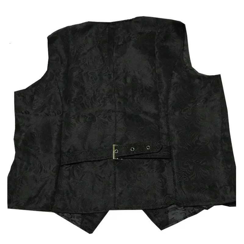 Adult Men Vintage Vest Waistcoat Victorian Black Steampunk Style Gothic Jacquard Swallow Top Noble Costume For Mens Blazer Suit W251029