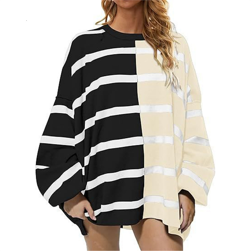 Designer hot selling European and American autumn and winter new striped knitted long sleeved women's sportswear