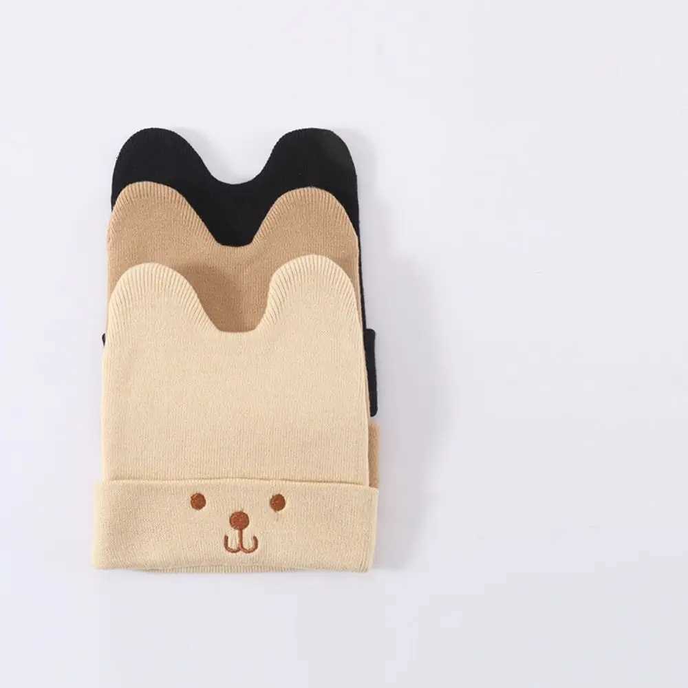 New Cute Beanie Cap Knitted Thicken Knitted Hat Cartoon Embroidered Toddler Warm Hat251028