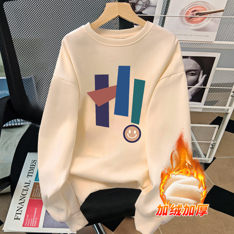 American Ins style age reducing round neck sweatshirt designer wool lining thickened autumn and winter new top suitable for both men and women