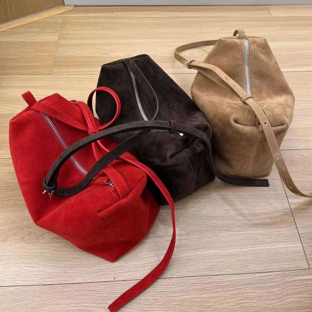 Suede Women's Shoulder New Niche Design Frosted Cowhide Vintage Commuting Simple Large Capacity Crossbody Bag Suotong1029