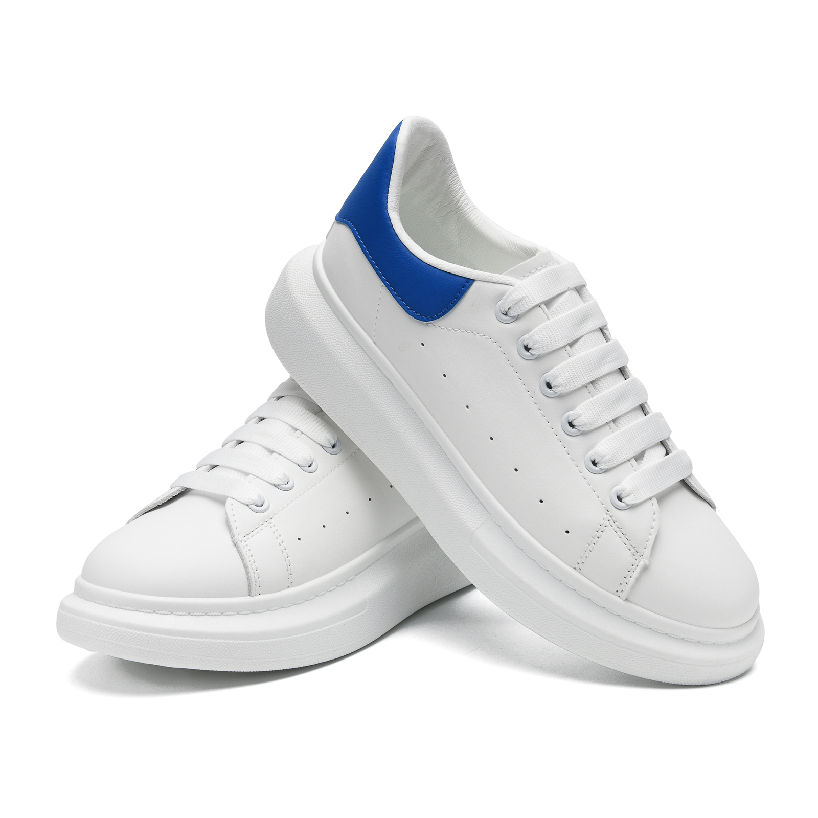 Designer casual shoes Men Women Sneakers New Genuine Leather White Shoes Couple Height Increasing Thick Sole Platform