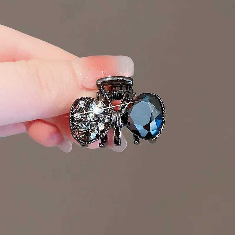 New Korean Style Alloy Rhinestone Black Hair Crab Claw For Ladies Women Headwear Summer Elegant Shining Hairpins Side BarrettesW251028