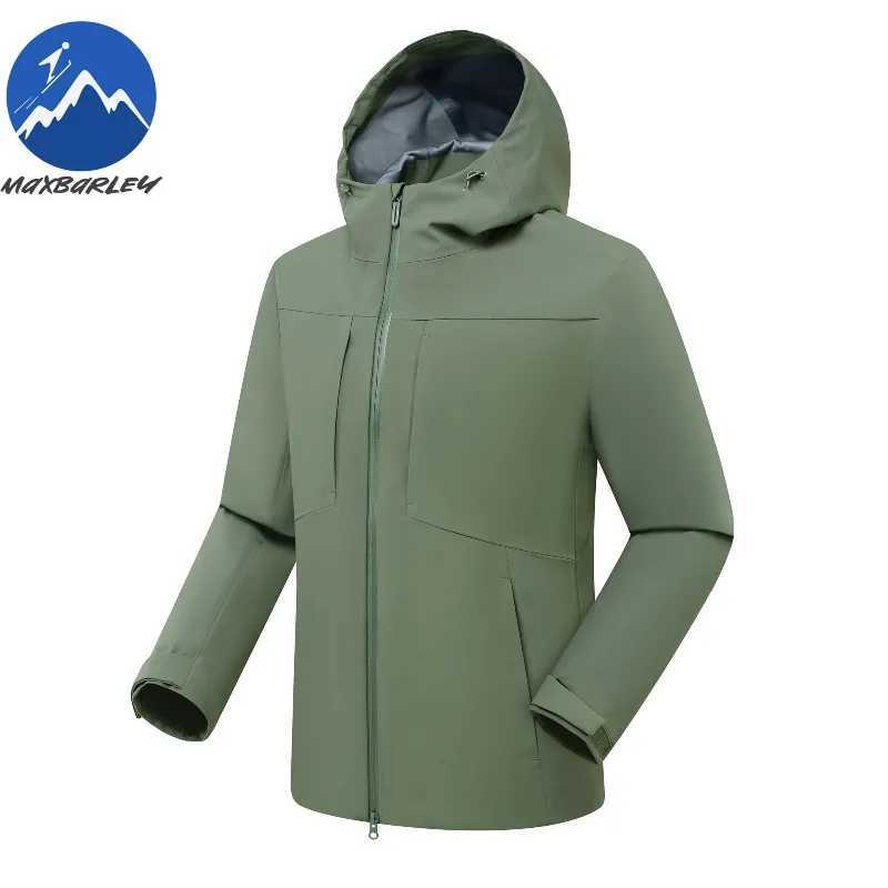Maxbarley Casual Men Jacket Classic Hooded Outdoor Adventure Windproof Hiking Coat Versatile Trekking Waterproof Autumn Garment J251029