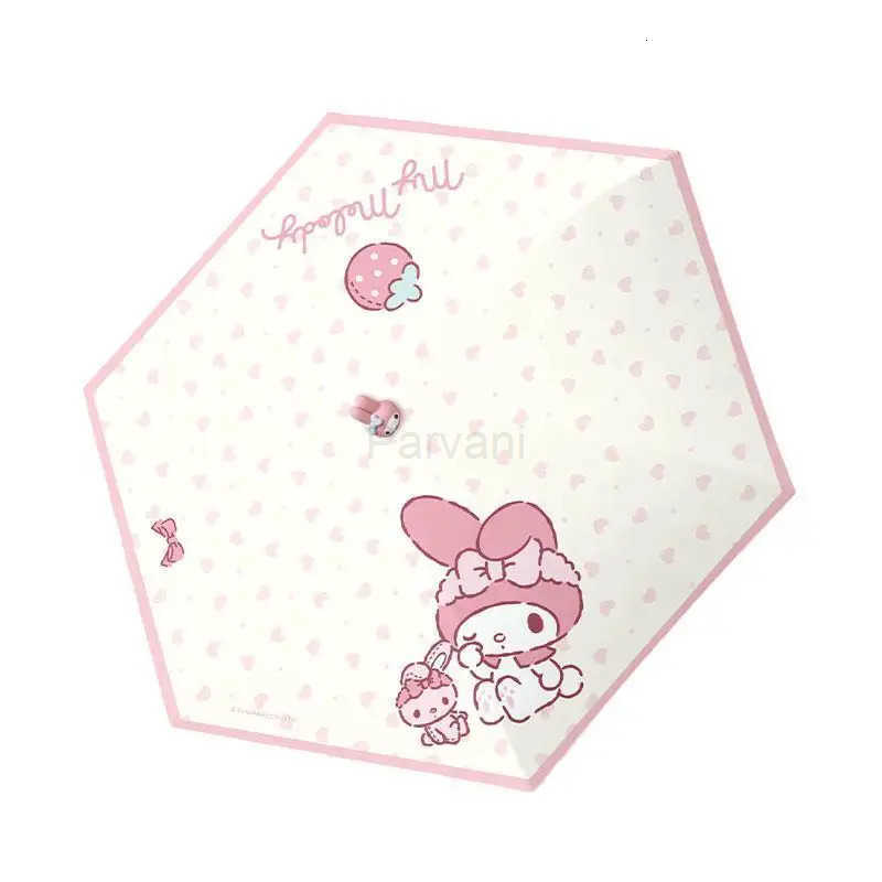 Sanrio Hello Kitty Small FiveFold Umbrella Sanrio Cute Sweet Exquisite Manual Nice Appearance Cartoon Summer Kawaii Sunscreen Umbrella L251029