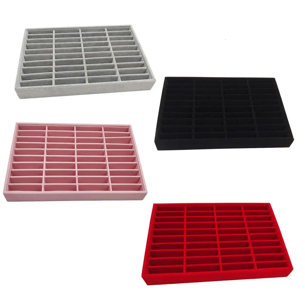 Stylish Velvet Bangle Tray With 40 Slot Inserts Display Stand for WatchBracelet Holder Case Jewelry Storage Rack 251013