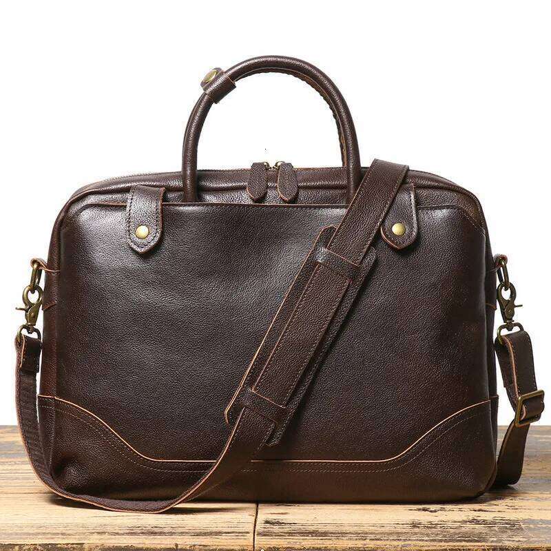 Designer Bags Hot Men's Briefcase Exquisite High-End Feel Top Layer Cowhide Handbag Genuine Leather Trade Single Shoulder Crossbody Bag Hot Selli