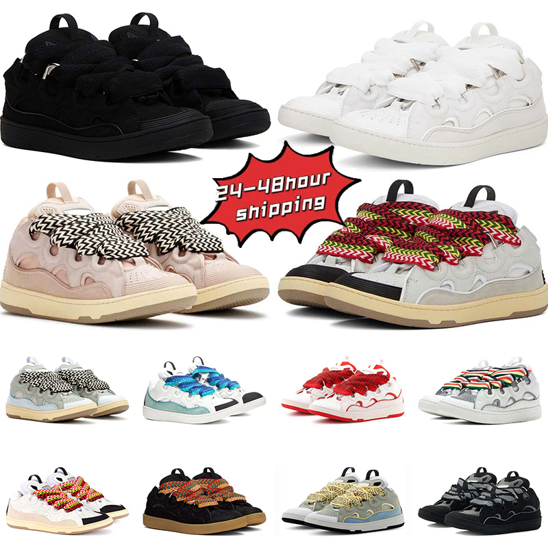 Designer shoes with box sneakers for men women white ivory black leather mens trainers runners chaussure luxury platform shoe Size 35-46