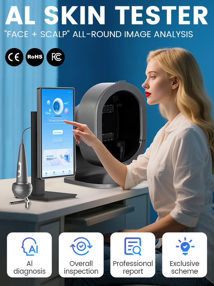 3D Magic AI Facial Testing Acne Scanner Skin Detector Skin Analyzer Facial Tester Facial Analyzer Professional Machine