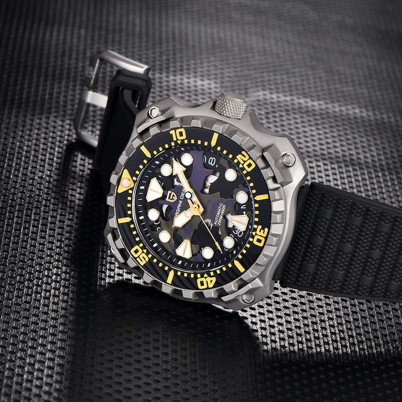 Pagani Titanium Case Camouflage Men's Automatic Mechanical Watch Military Luminous Waterproof Calendar Square
