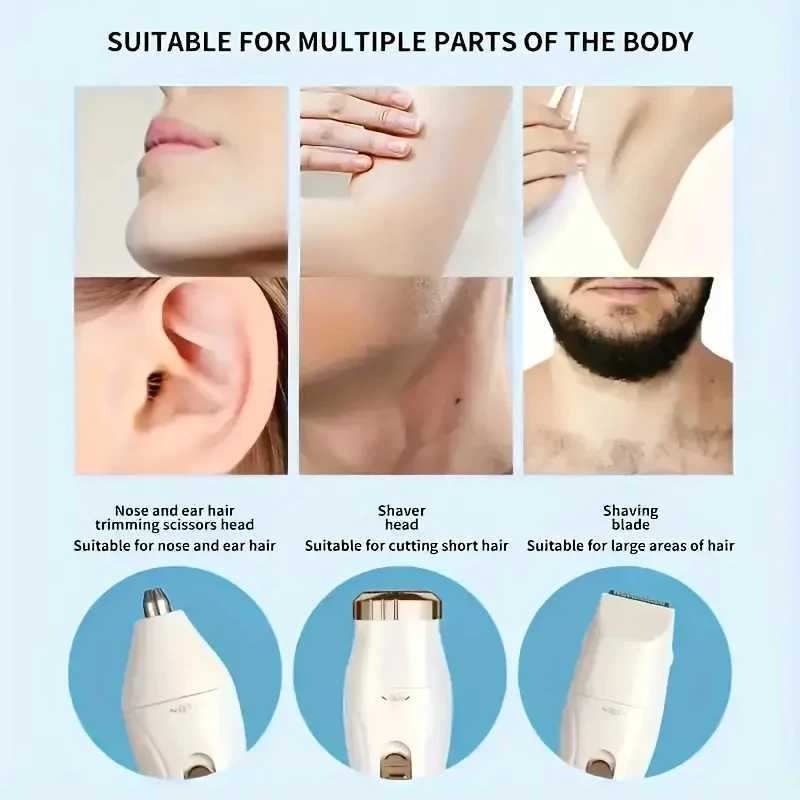 Electric Shaver for Women Female Razor Bikini Trimmer Facial Shavers for Ladies Body Underarms Legs Portable Painless Epilator J251117