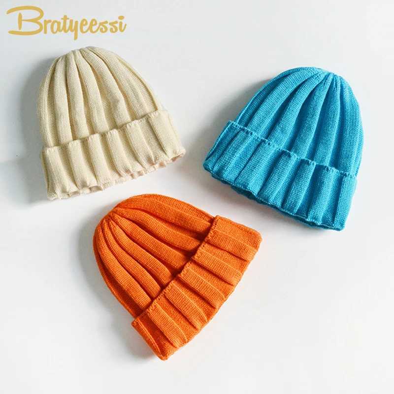 Winter Kids Hat Candy Knitted Bonnet Baby Beanie Kids Cap Elastic Children Girls Boys Hats 11 Colors 15Y251028