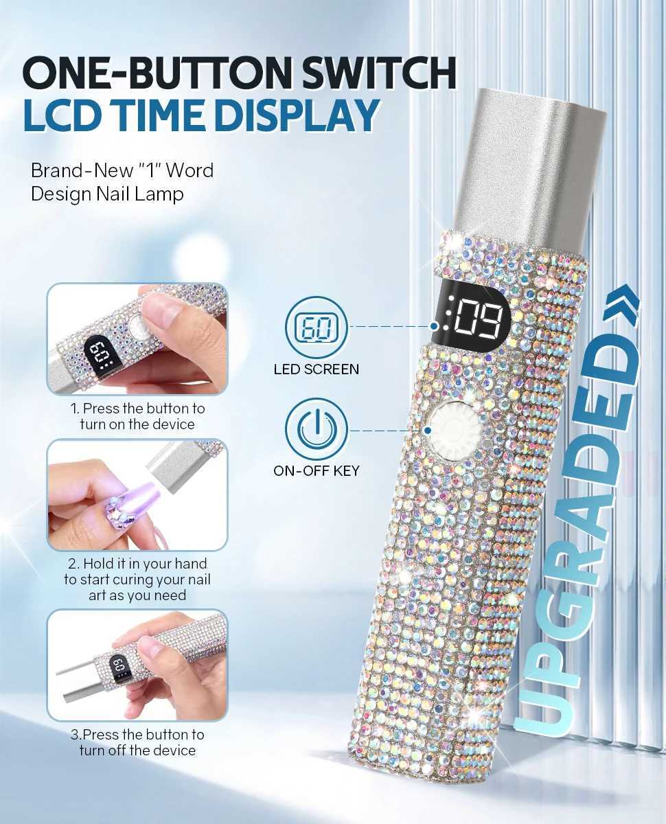 Handheld UV Led Mini Nail Lamp Pen Shape Nail Light Rechargeble Quick Drying Manicure Lamp for Curing All Nails Gel Polishing J251117