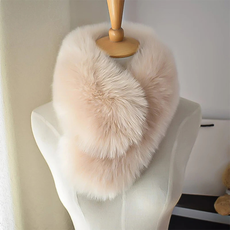 Soft Fluffy Faux Fur Scarf for Women Winter Thick Keep Warm Plush Collar Neck Warmer Ladies Elegant Neckerchief 251021
