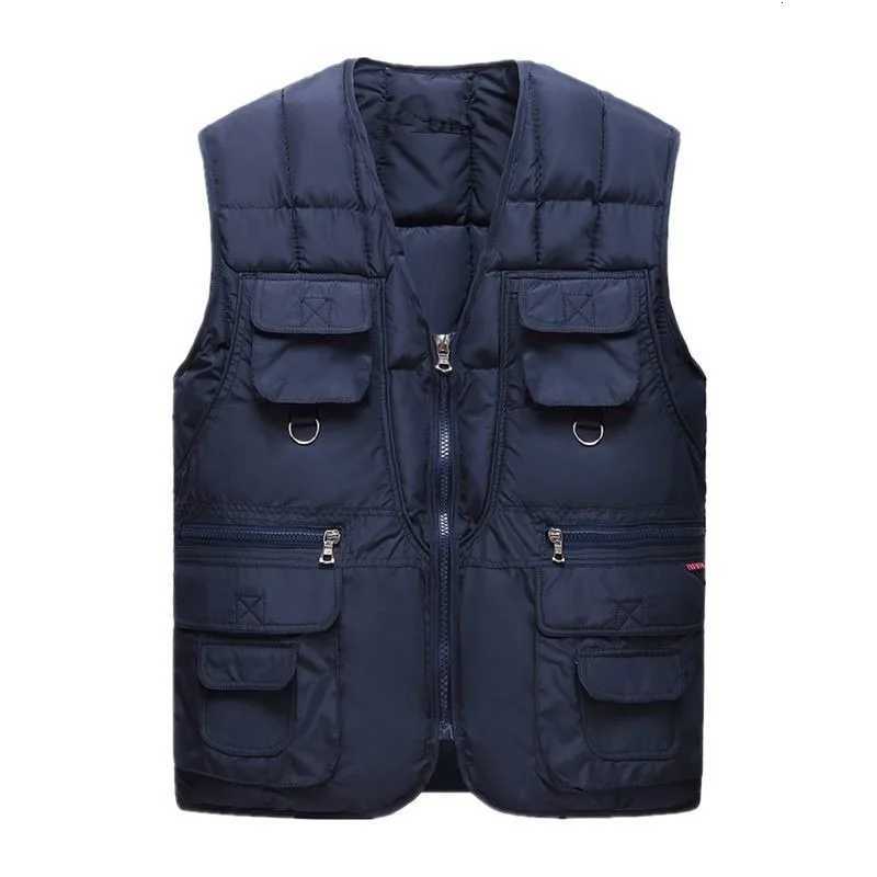 Outdoor Leisure Vest Mens MultiPocket Thickened Vest Jacket Outdoor Insulated Men Vest Jacket Sleeveless Winter Warm Soft Coat W251029