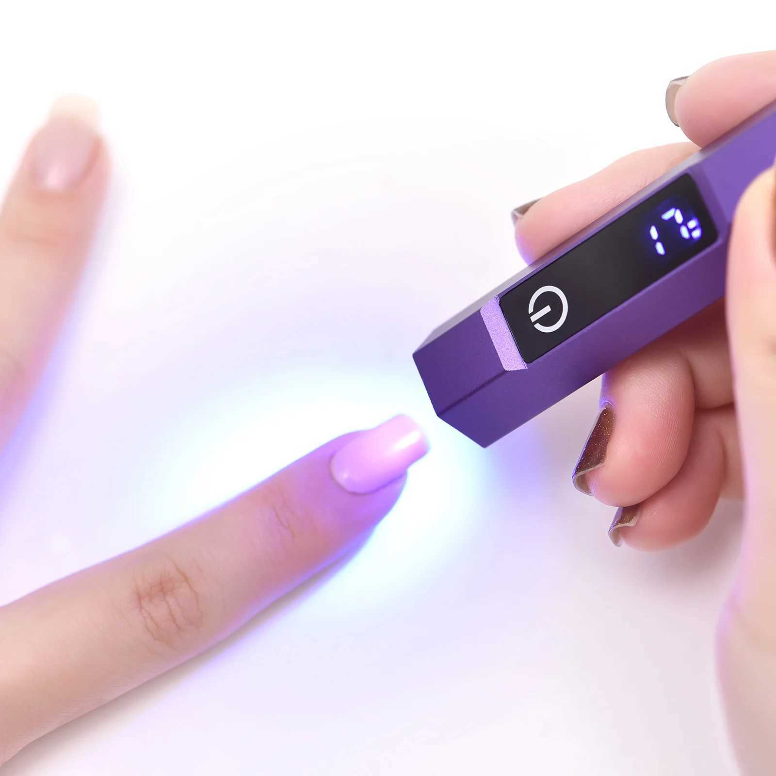 UV Led Nail Lamp For Drying Mini Handheld Nail Polish Dryer Varnish Purple Grey KADS USB Hand Light Professional Nail Art Tools J251117