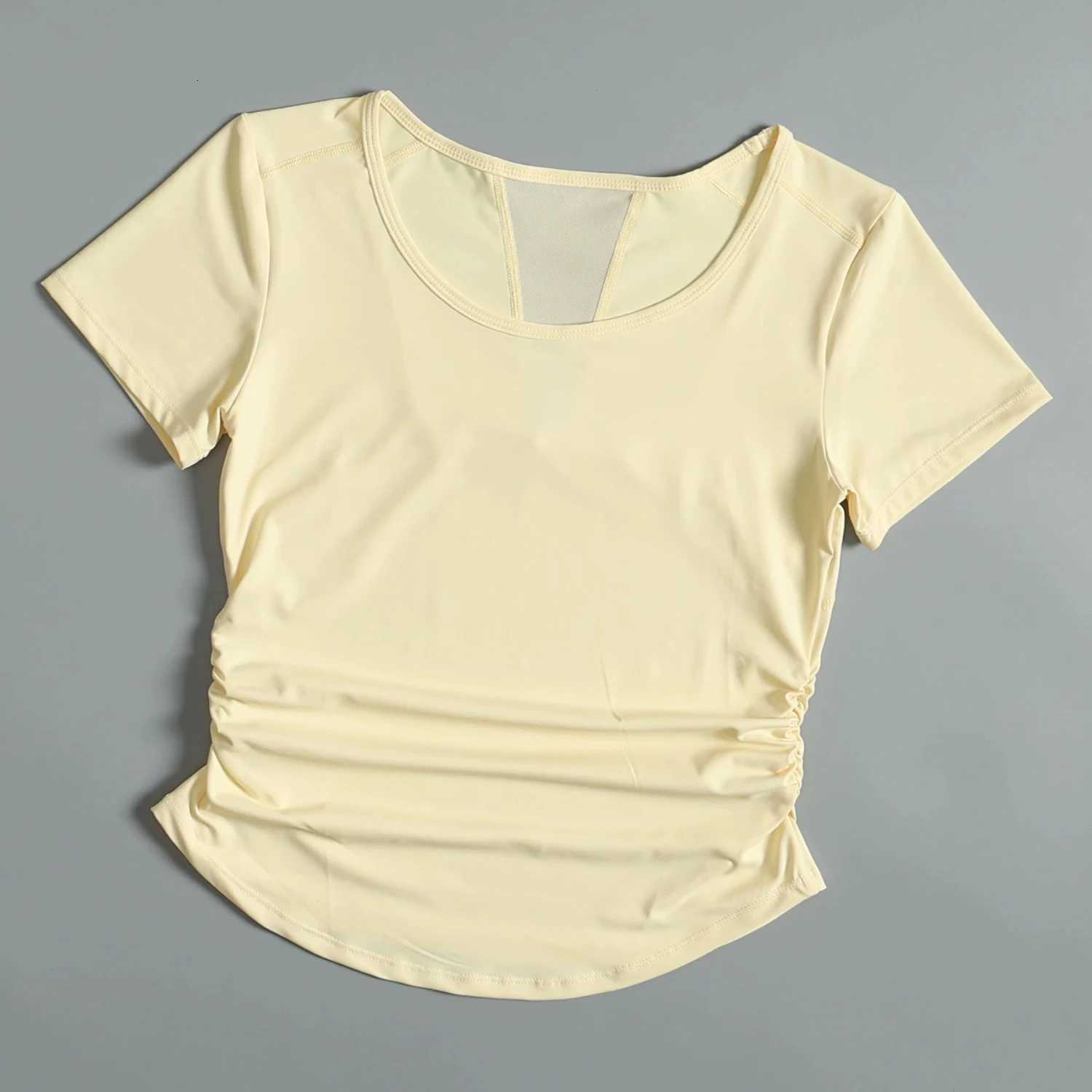 New Summer Cool Sunscreen Sports Top for Womens Mesh Breathable Quickdrying Yoga Suit Shortsleeved Slimming Fitness SuitXJ251029