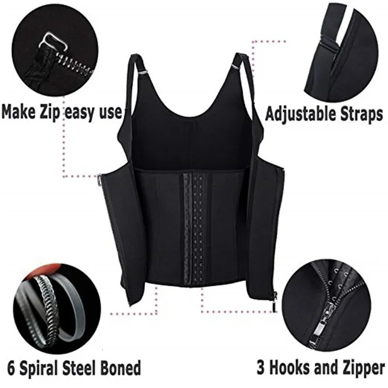 Sweat Waist Trainer Vest Slimming Corset for Weight Loss Body Shaper Sauna Suits Compression Shapewear Belly Girdles Tank Tops 251029