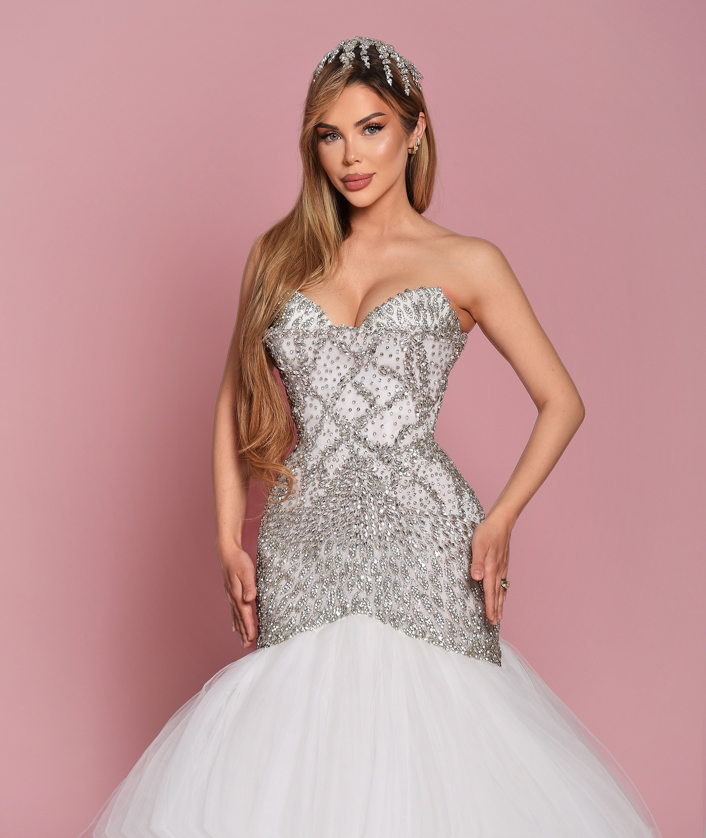 Sparkly Mermaid Wedding Dress Sweetheart Neck Sleeveless Bridal Gowns Crystal Sweep Train Dresses Custom Made vestidos de novia