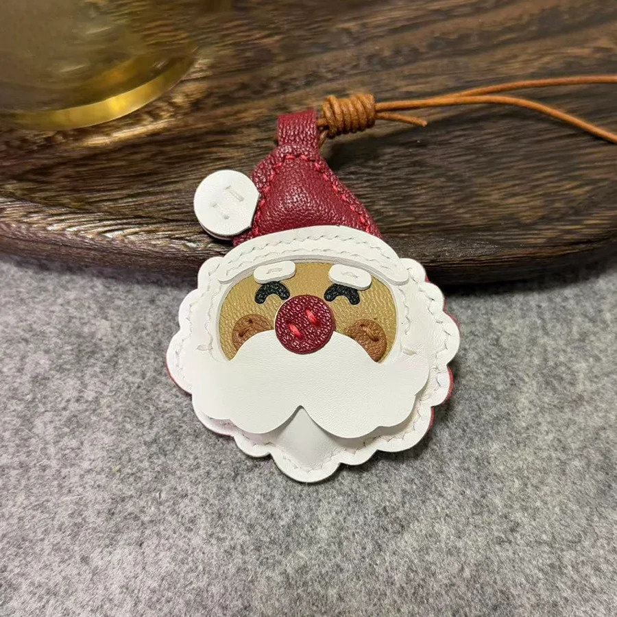 Sheepskin Handmade Santa Claus Bag Charm KeyChain Gift Cute Decoration Suitable For Bags Exquisite Charm Bag Accessories 251029