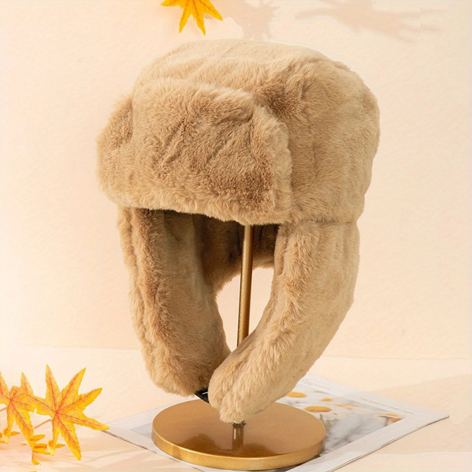 Soft Plush Winter Riding Hat Outdoor Cycling Warm and Cold Plush Hat for Outdoor Fishing Trip Shopping 251029