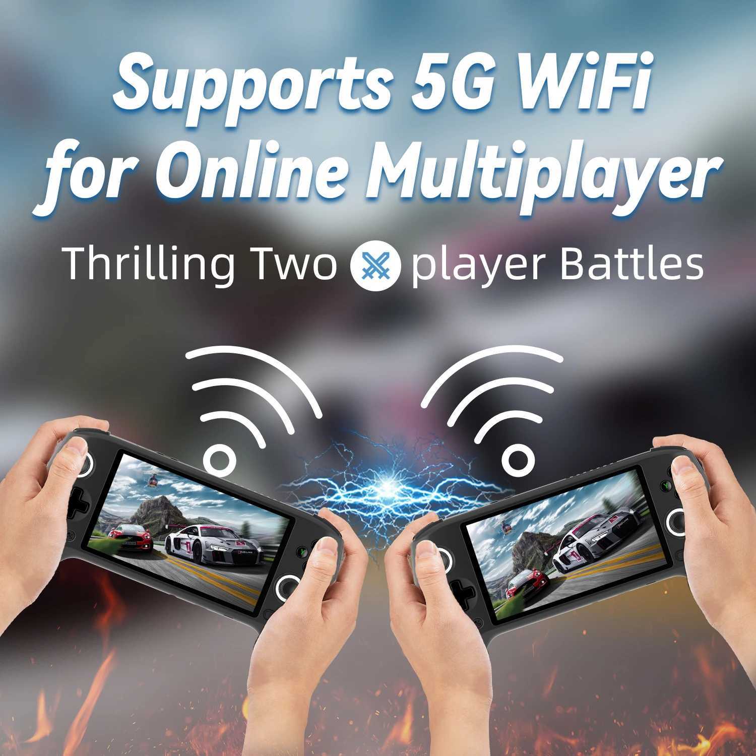 ANBERNIC RG556 Retro Handheld Games Console 548 AMOLED Sn WIFI Android Video Games Player ports AI Assistant Streaming C251029