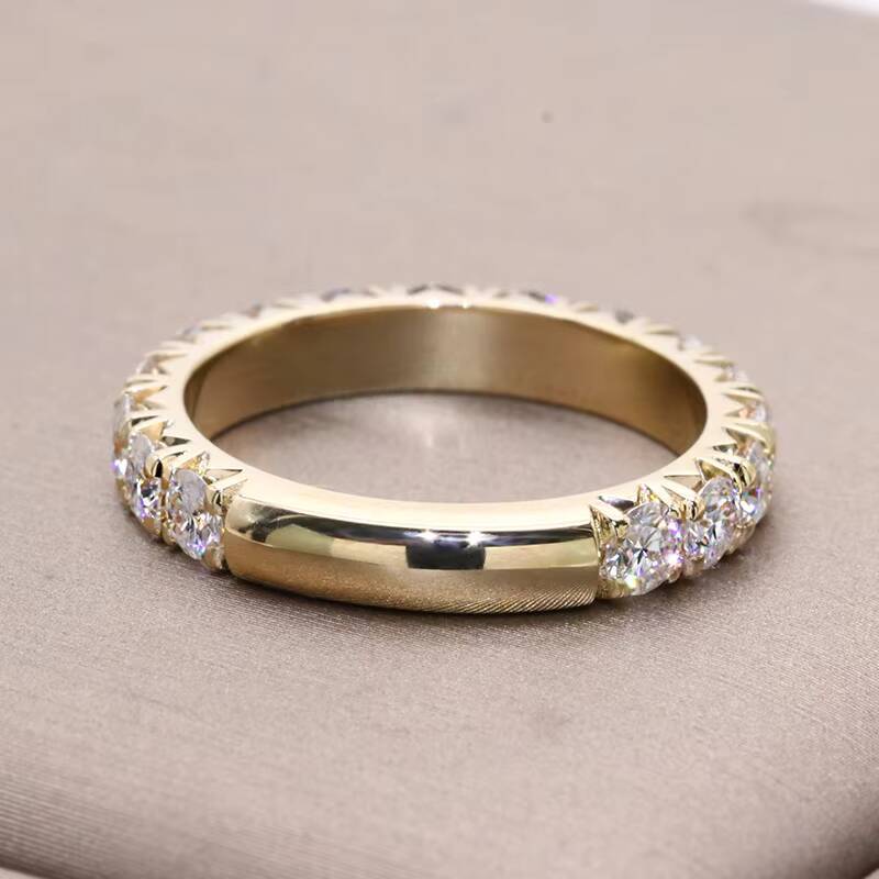 Beautiful Jewelry Moissanite Band Ring Wedding Engagement Ring 14K Pure Yellow Gold Moissanite Diamond Eternity Ring