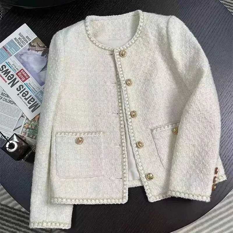 MEXZT Cropped Tweed Jacket Women Vintage Elegant Suit Coat Korean Single Breasted Blazer Ladies All Match Chic Short Outerwears Y251105