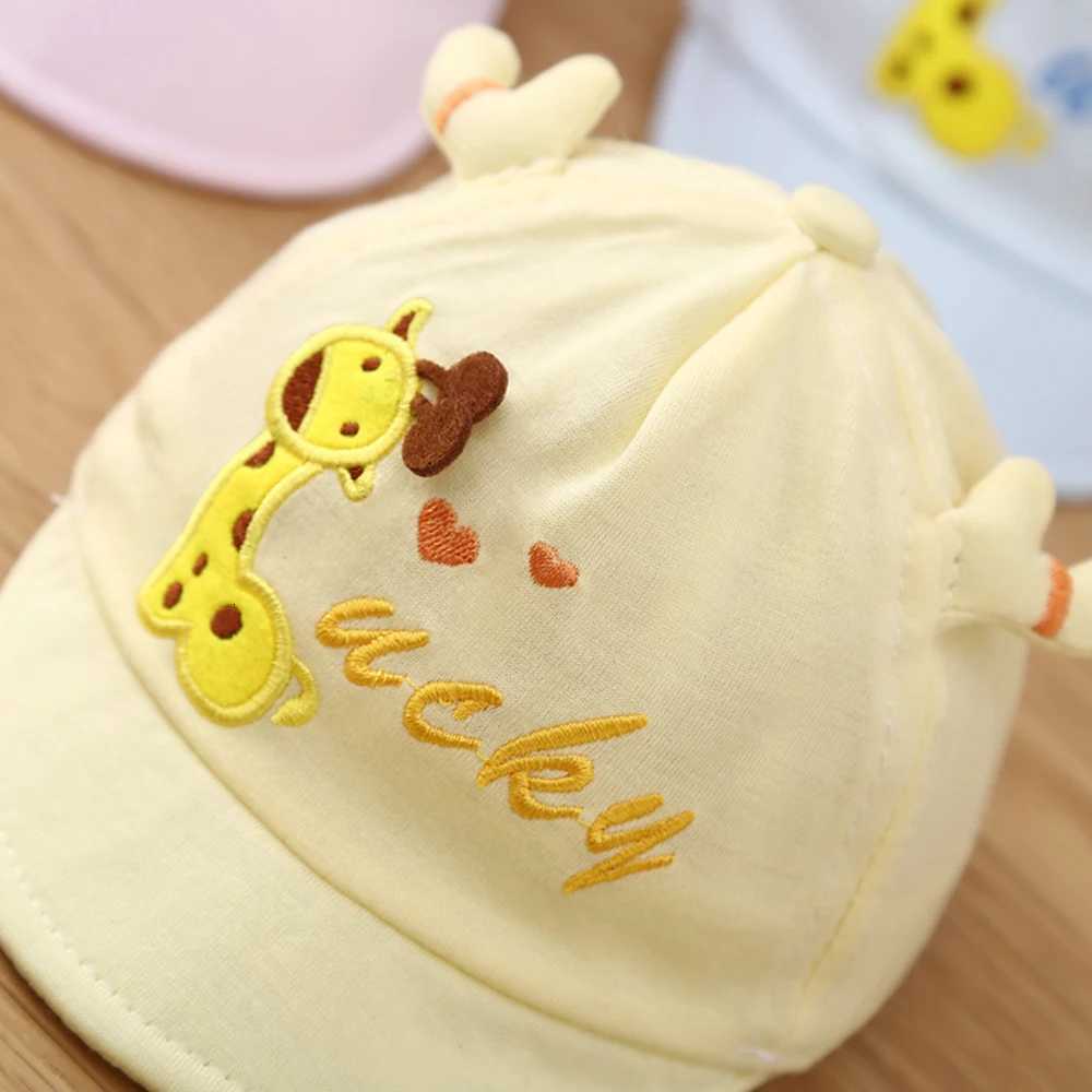 Cartoon Baby Hat Soft Spring Autumn Peaked Cap Lucky Giraffe Small Month Newborn Baby Baseball Cap For Kids 06 Month251028