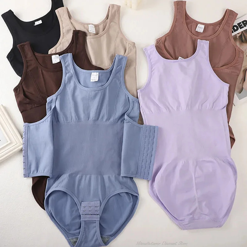 2025 Bodysuit Shapewear With Zipper Belt Women Tummy Control Fajas Body Shaper Waist Trainer Slimming Cincher Corset Tops 251029