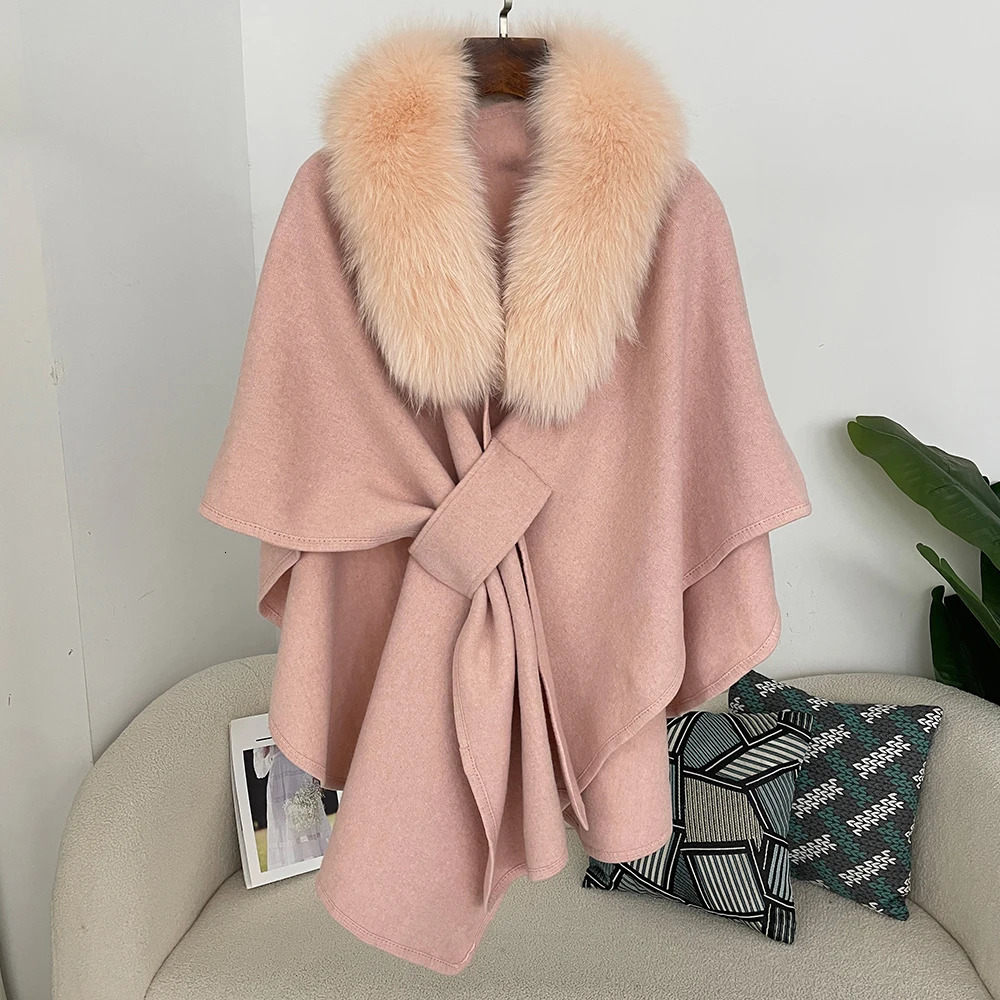 Spring Lanket Scarf Female Real Fur Coat Women Cloak Poncho Winter Warm Shawl Thickening BPashmina Cape Stole Fur Coats 251029