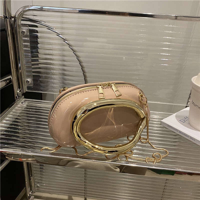 Designer bag 2025 New Round Box Clutch Evening Mini Small with Metal Hardware Handle Chain Crossbody Shoulder Bag