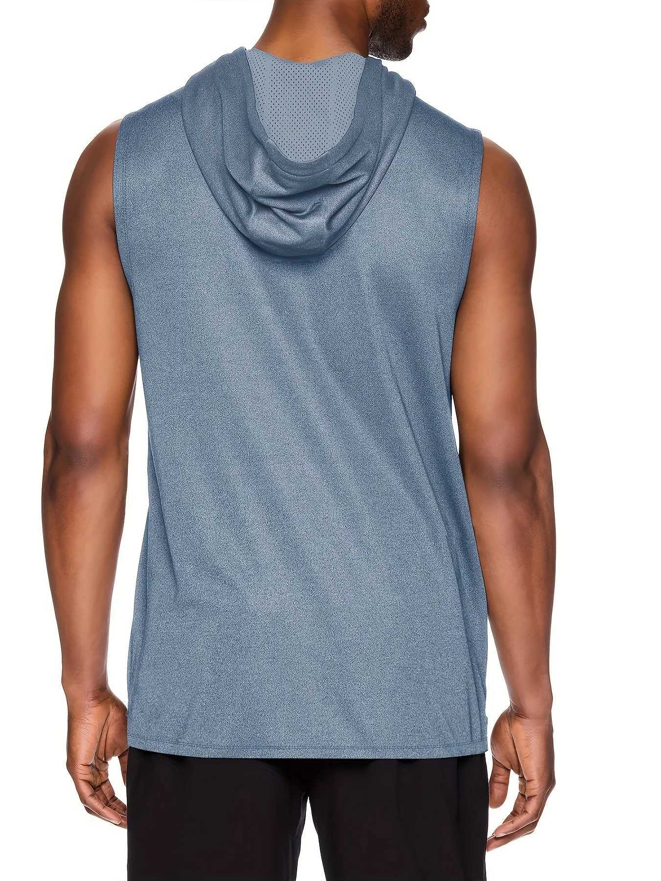 Hooded vest mens sports summer hoodie basketball jacket shoulder vest thin sleeveless top W251029