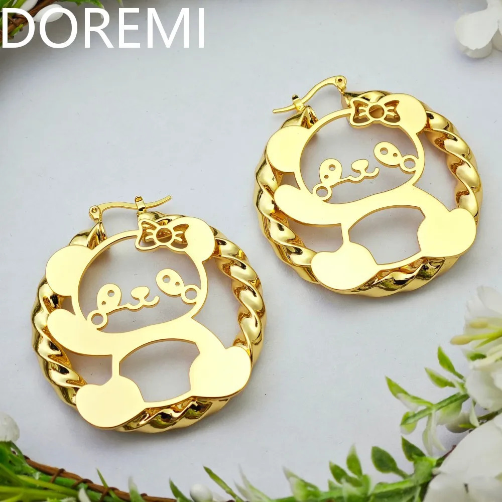 DOREMI Personalized Picture Hoop 30507090MM Custom Name Customize Characters Earrings Twist Thick Earring 251013