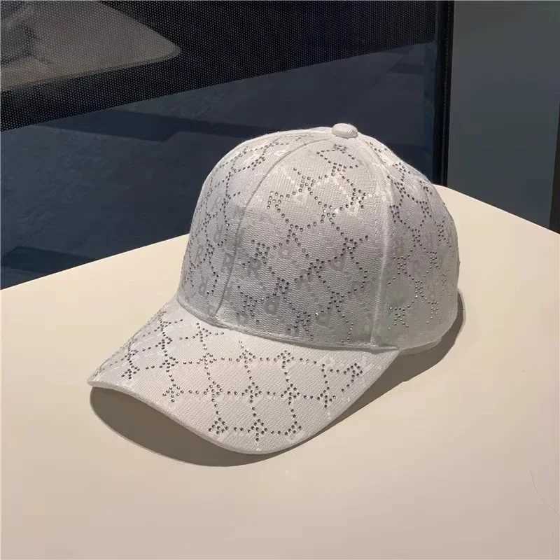 Fashion Rhinestone Letters Baseball Cap Casual Trend Sun Hat Street Sunscreen Sun Hat Hundred with Duck Tongue Cap Rebound CapW251029