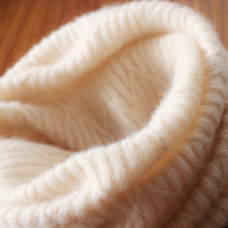 Women 100Wool Ring Scarf Turtleneck False Collar One Loop Neckerchief Knitted Elastic Warm Soft Pattern Fashion Woolen Scarves 251021
